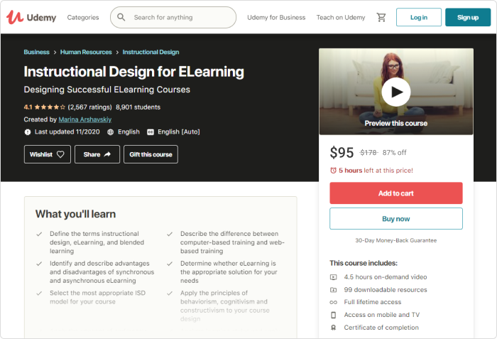 Instructional Design for eLearning (Udemy)