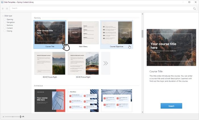 iSpring Content Library iSpring Suite Content Library