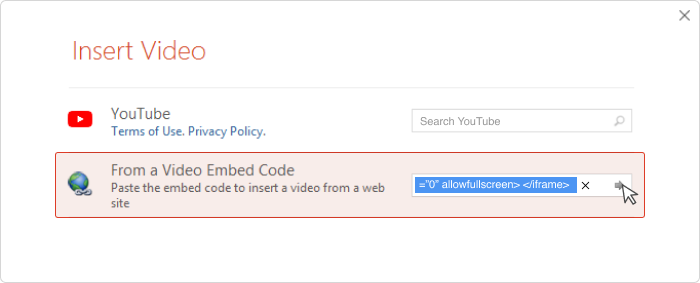 embed youtube link in powerpoint mac