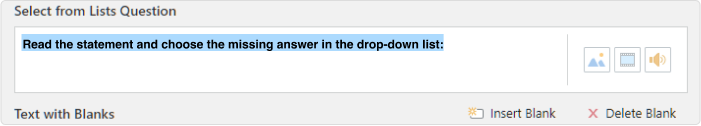 Entering Drop-down question in QuizMaker