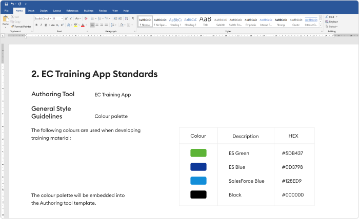 eLearning standards and style guide - template