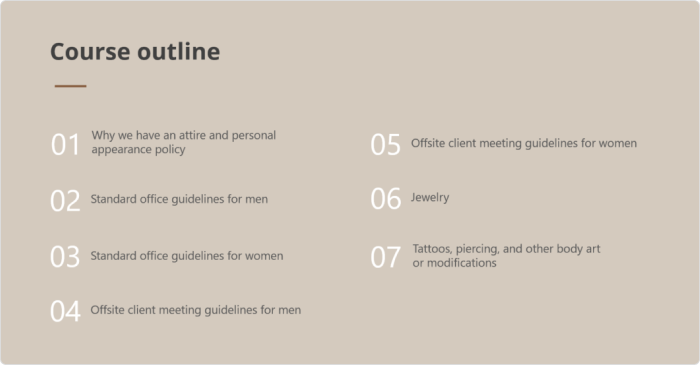 Course outline slide Course outline template