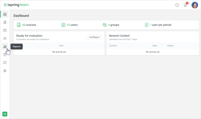 LMS Reports in iSpring Learn