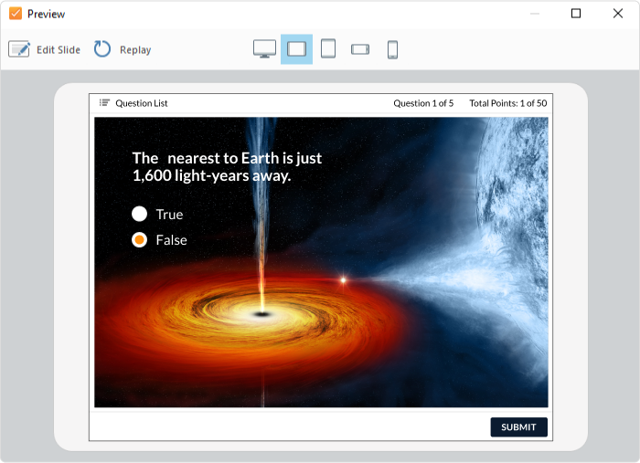 True or False astronomy quiz