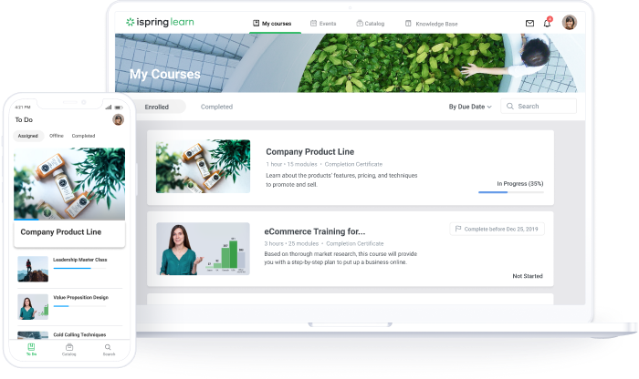 iSpring Learn LMS interface