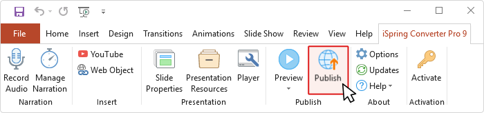 Publish presentation