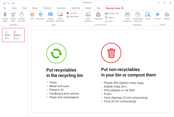 eLearning icons for organizzing information