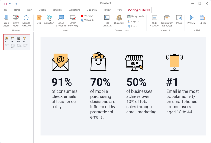 eLearning icons for communicating data or stats