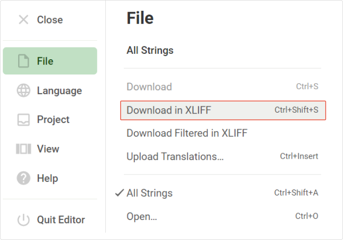 Télécharger Crowdin en XLIFF