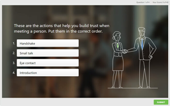 Example of an interactive assessment Interactive assessment