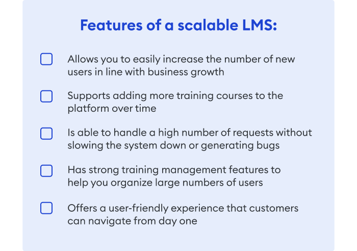 Scalable LMS features