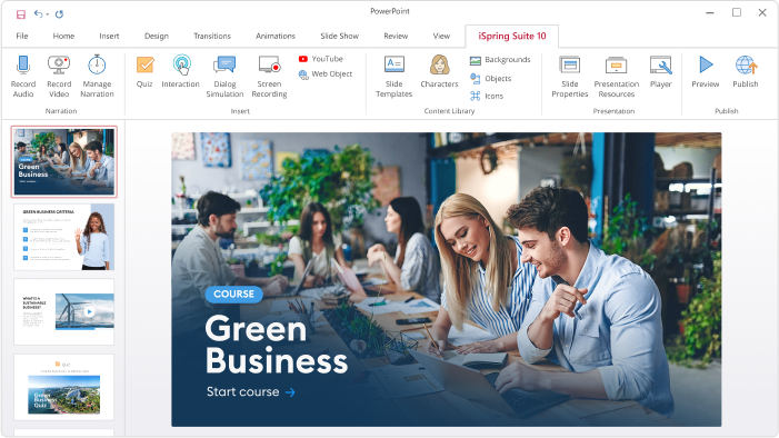 Building courses with iSpring Suite