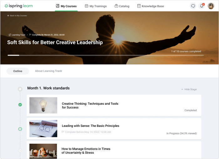 Soft skills training with iSpring Learn Soft skills training learning track