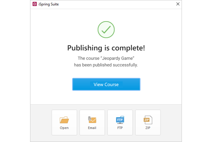 Publishing is complete