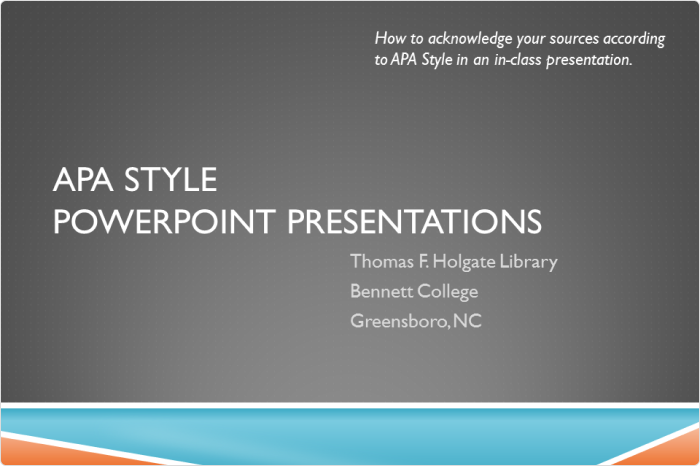 APA Style PowerPoint Citation