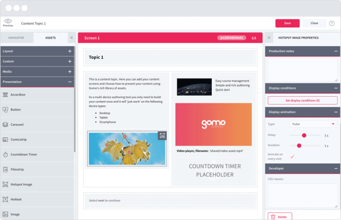 Gomo course builder