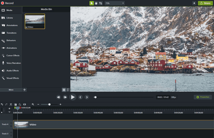 Camtasia video recording tool