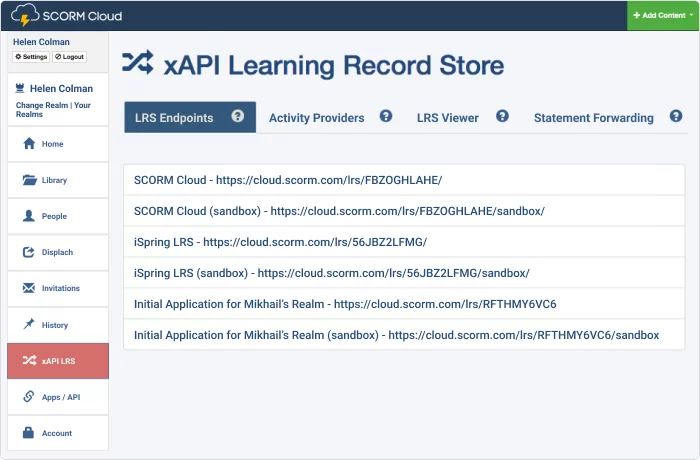 SCORM Cloud xAPI LRS