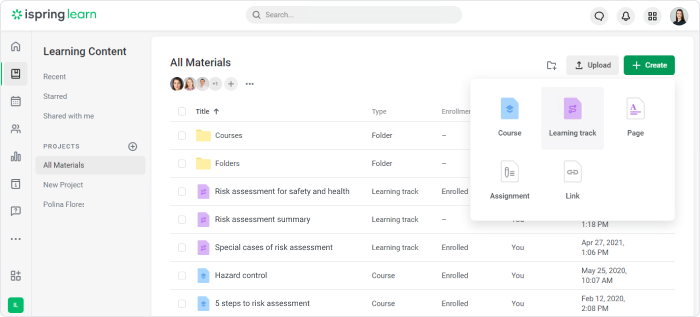 Organize training with iSpring Learn Upload courses to an LMS