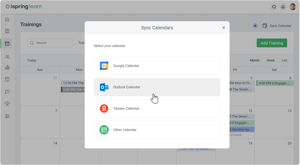 iSpring Learn integration with Microsoft Outlook iSpring Learn LMS integration with Microsoft Outlook