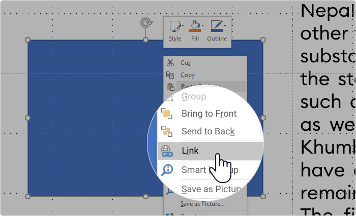 Hyperlinking a Shape in PowerPoint