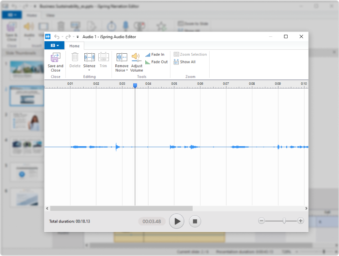 iSpring Suite audio recorder built-in iSpring Suite audio recorder
