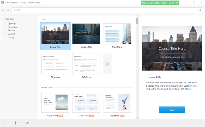 Ready-made templates from iSpring Content Library Ready-made templates