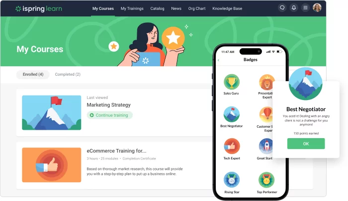Gamification in iSpring Learn Gamification