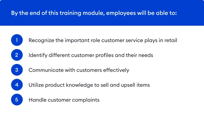 Example of learning objectives Learning goals and objectives