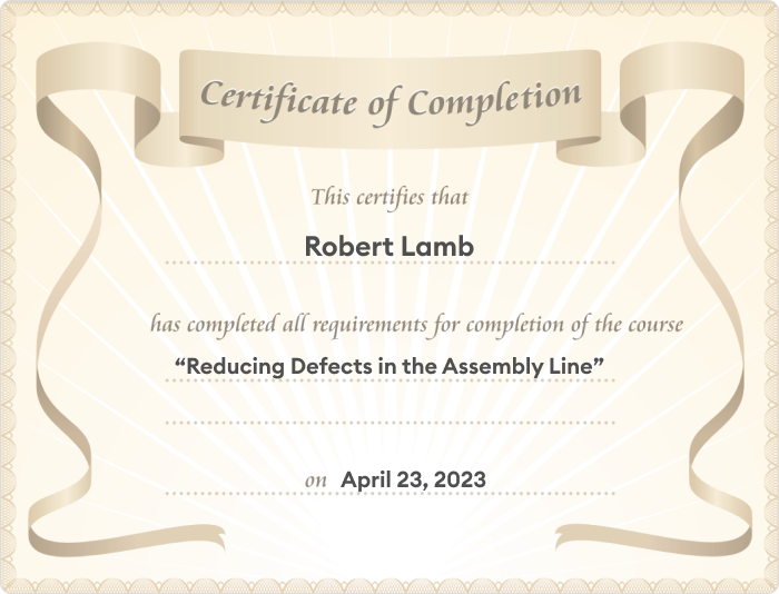 Certificate of completion Certificate of completion in iSpring Learn