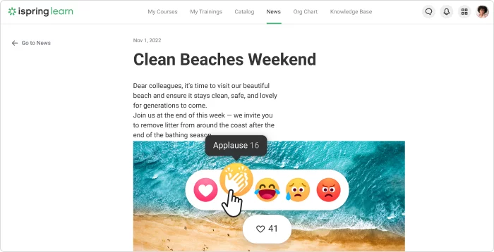 Corporate newfeed Corporate newfeed in iSpring Learn
