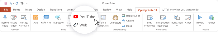 The YouTube button