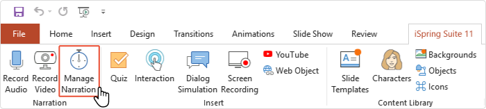 Adding a video narration in iSpring Suite