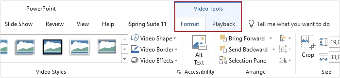 Video tool in PowerPoint