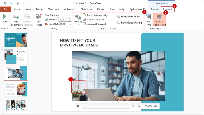 Audio volume settings in PowerPoint Audio volume settings in PowerPoint