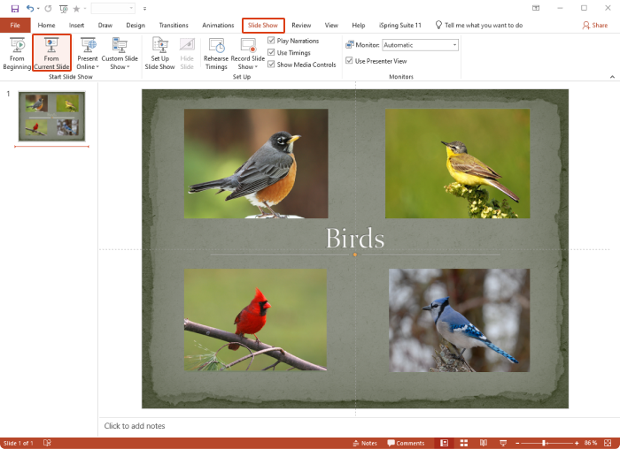 Preview flashcards in PowerPoint