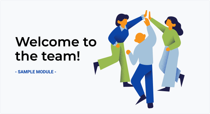Welcome to the team - onboarding course