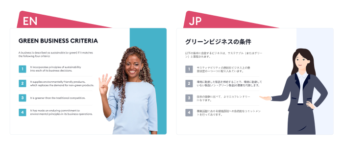 An English course localized into Japanese
