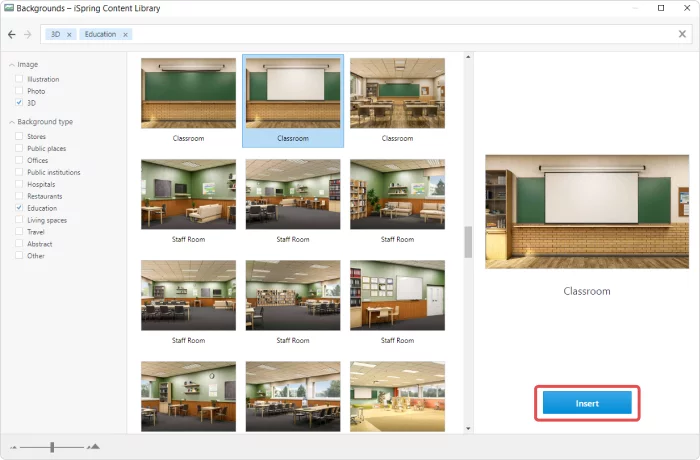 Backgrounds from the iSpring Content Library Backgrounds for PowerPoint