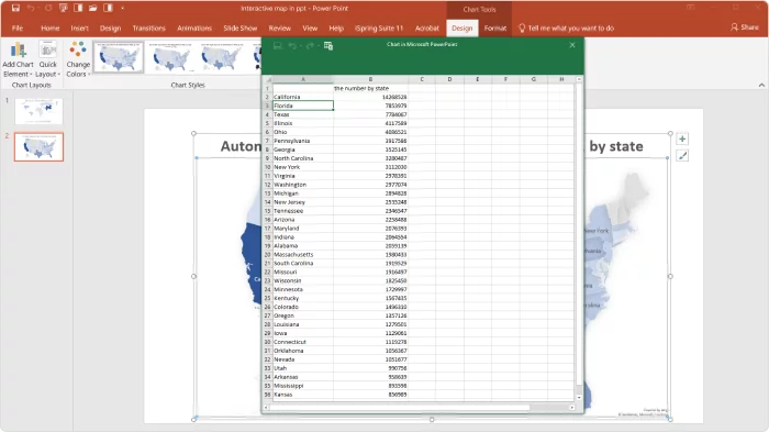 Fill out the Excel spreadshet Enter the U.S. states names