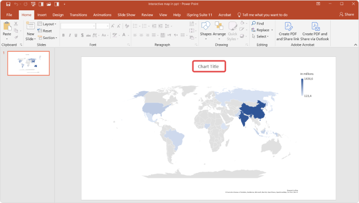 An interactive world map in PowerPoint