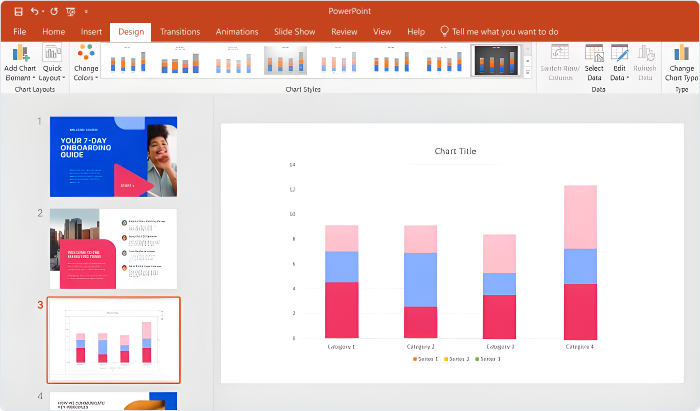 Graphs and charts in PowerPoint