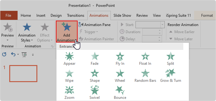 Animations and transitions in PowerPoint