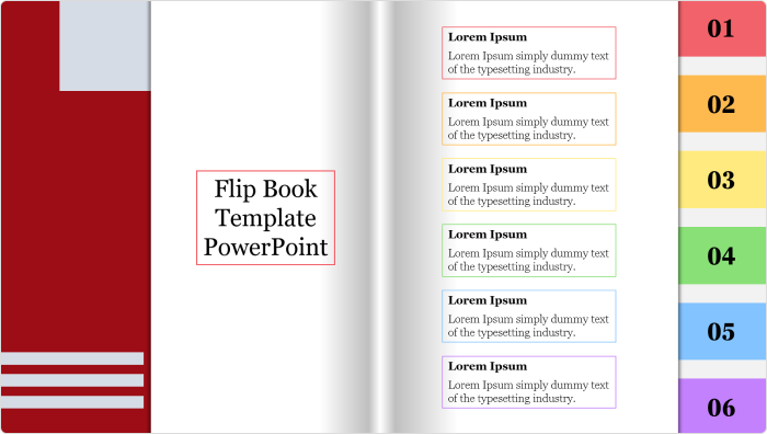 Create a flipbook in powerpoint using free template.