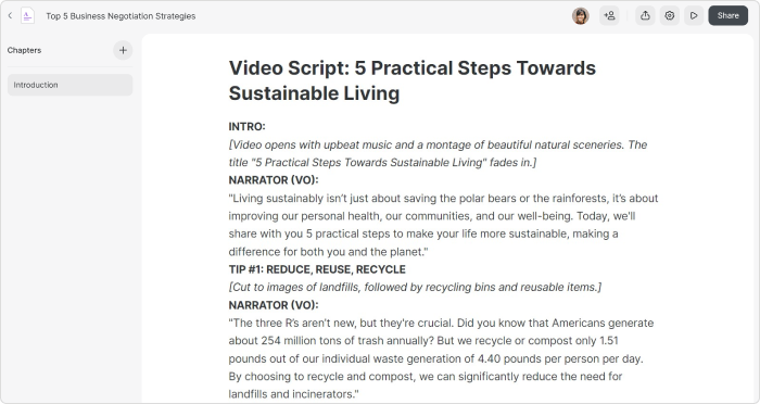 Course video script generated by iSpring AI