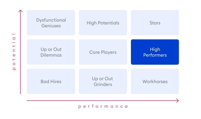High performers in the 9 Box Grid