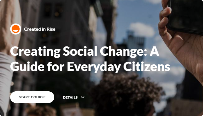 Articulate Rise demo course: Creating Social Change