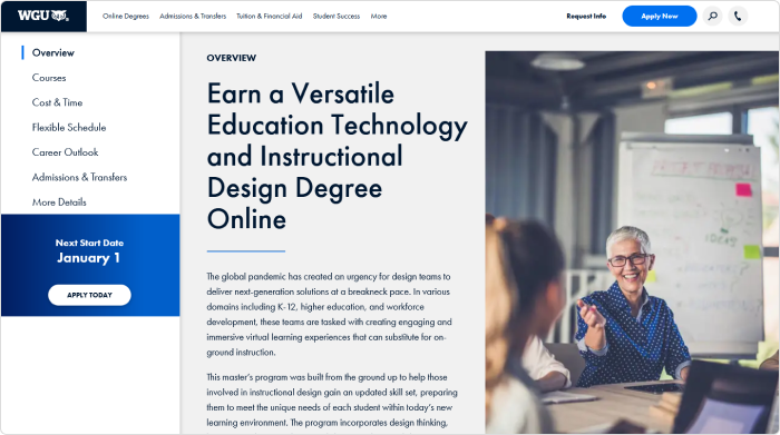 MEd in Education Technology and Instructional Design by Western Governors University