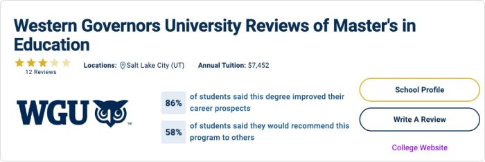 Western Governors University reviews