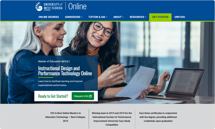 Online Master’s in Instructional Design and Technology from the University of West Florida